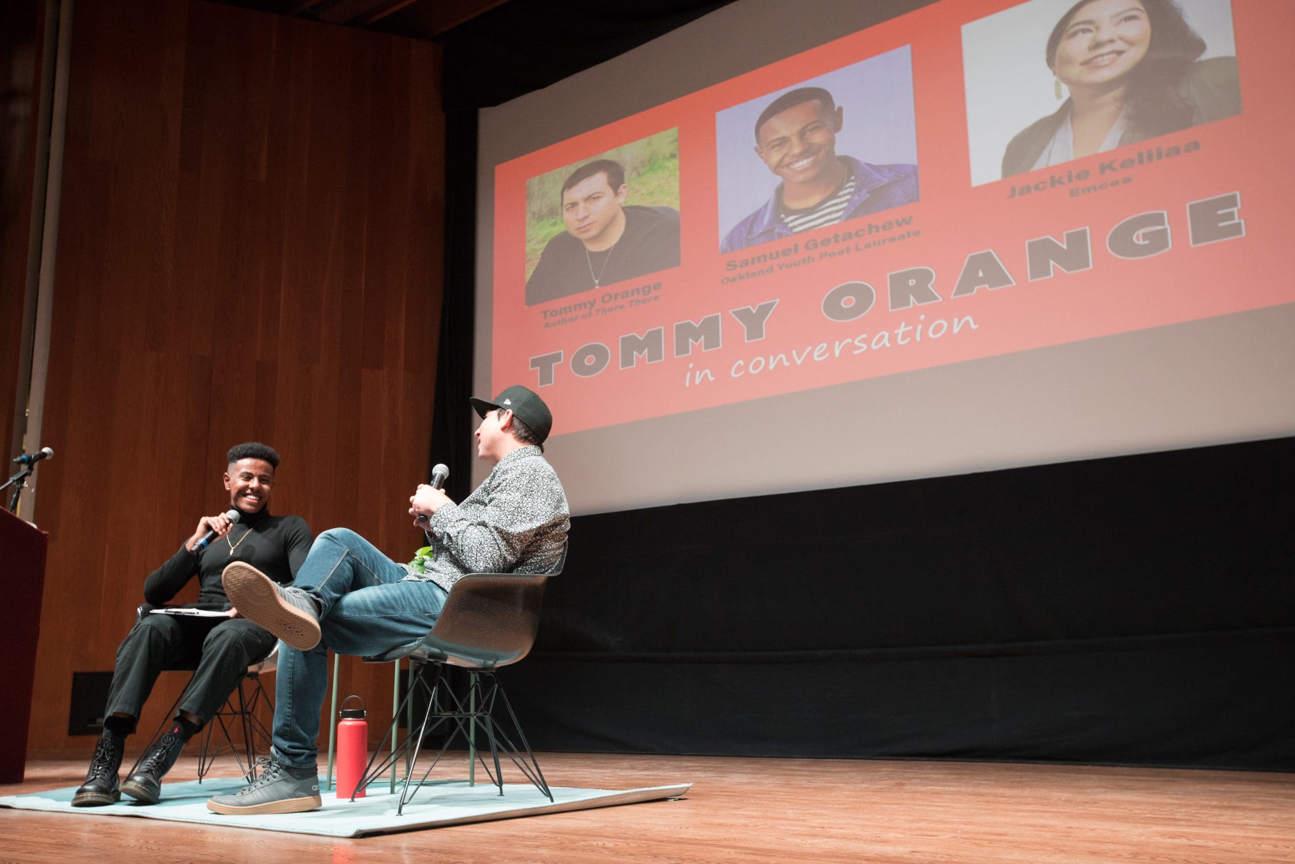 Tommy Orange in Conversation with 2019 Oakland Youth Poet Laureate Samuel Getachew at the Oakland Museum of California on November 1, 2019.