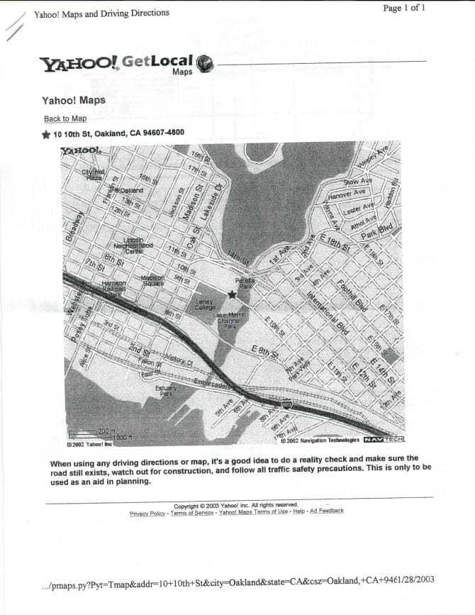 Yahoo! Maps Oakland Public Library