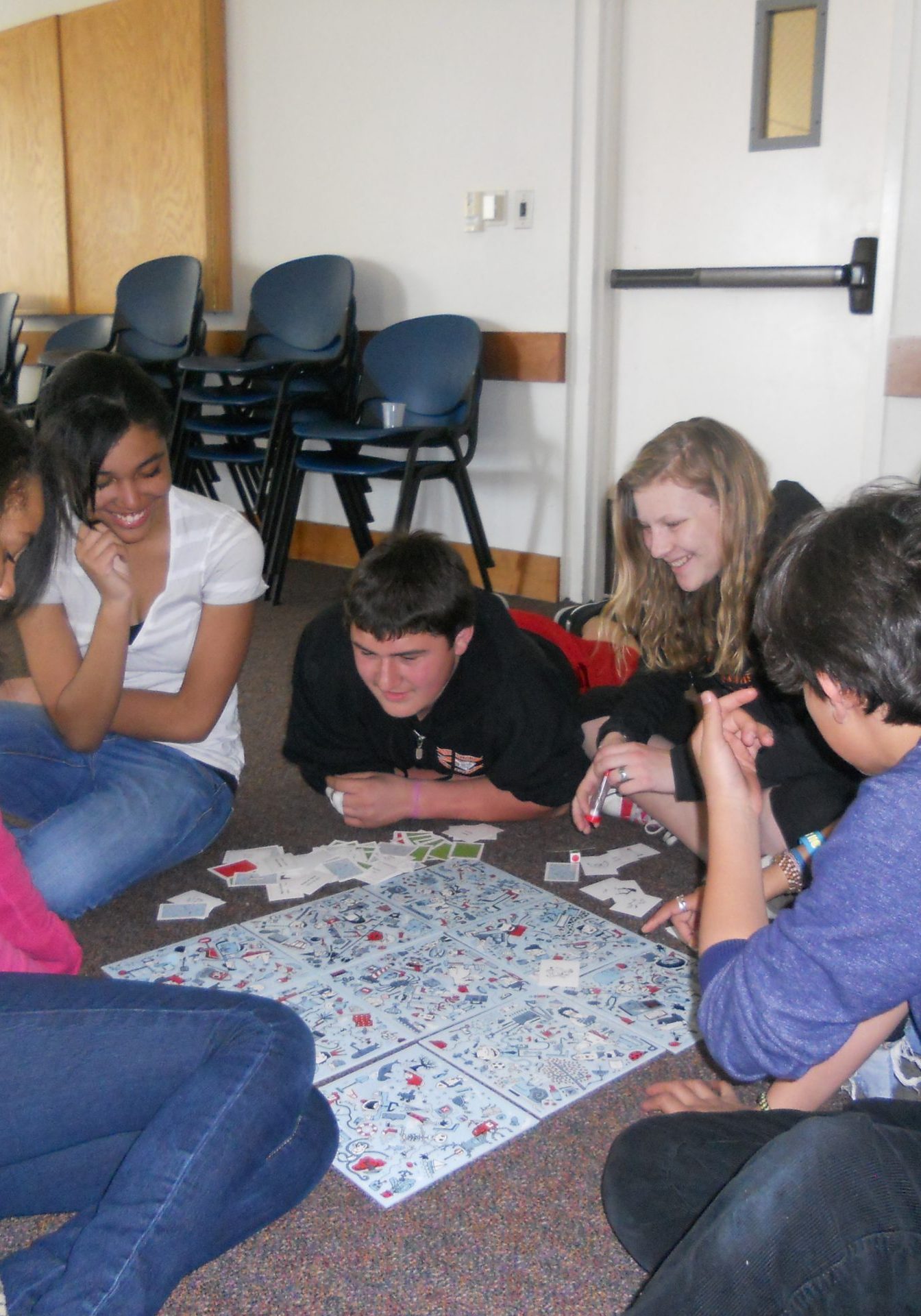 Teens playing a game